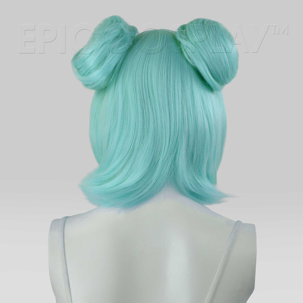 Green wig shop with buns