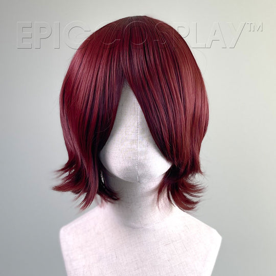 Chronos - 14 inch Burgundy Red Short Cosplay Wig