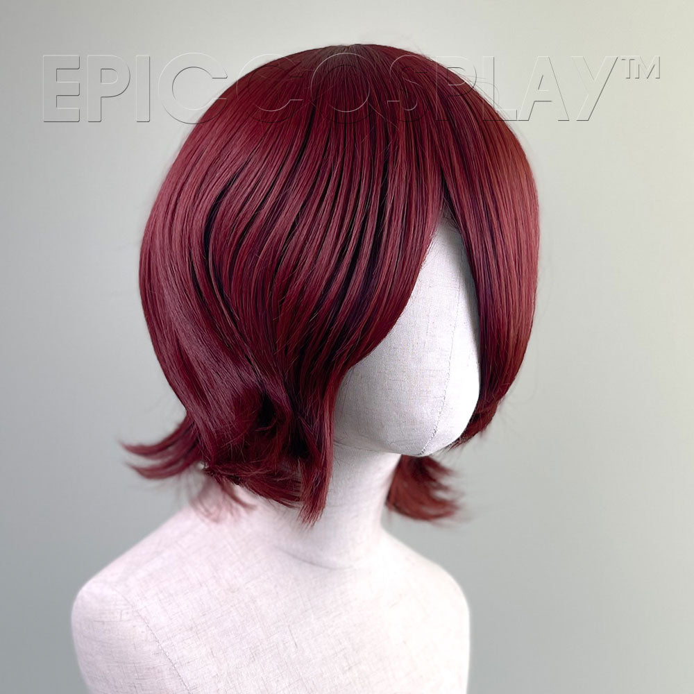 Chronos - 14 inch Burgundy Red Short Cosplay Wig