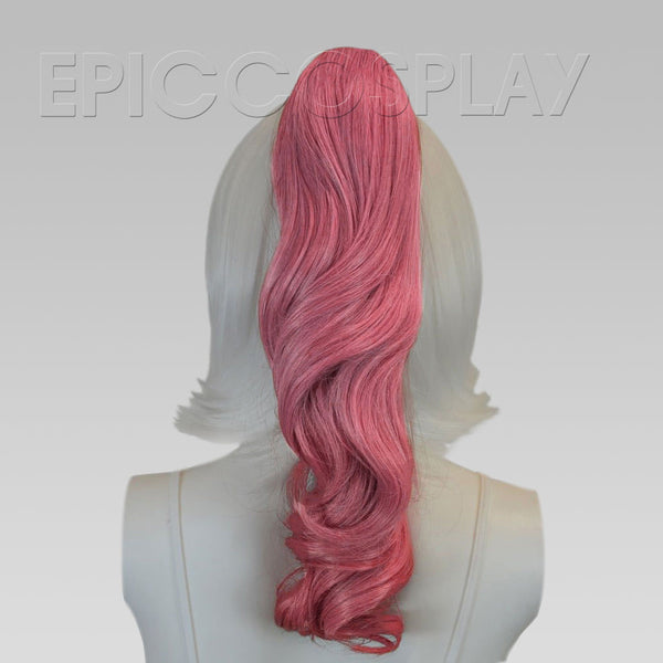 20" Princess Sky Magenta Wavy Curly Ponytail Clipon