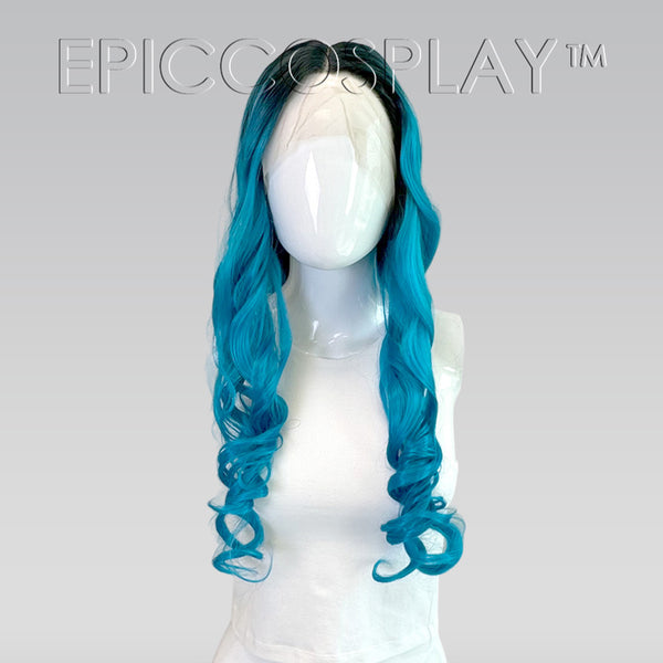 Signature - Aqua Blue w/ Black Ombre Curly Wig