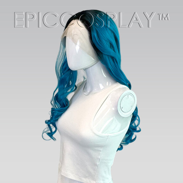 Signature - Aqua Blue w/ Black Ombre Curly Wig