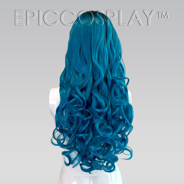 Signature - Aqua Blue w/ Black Ombre Curly Wig