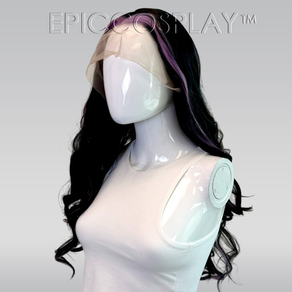 Signature - Black w/Pink Highlight Curly Long Wig